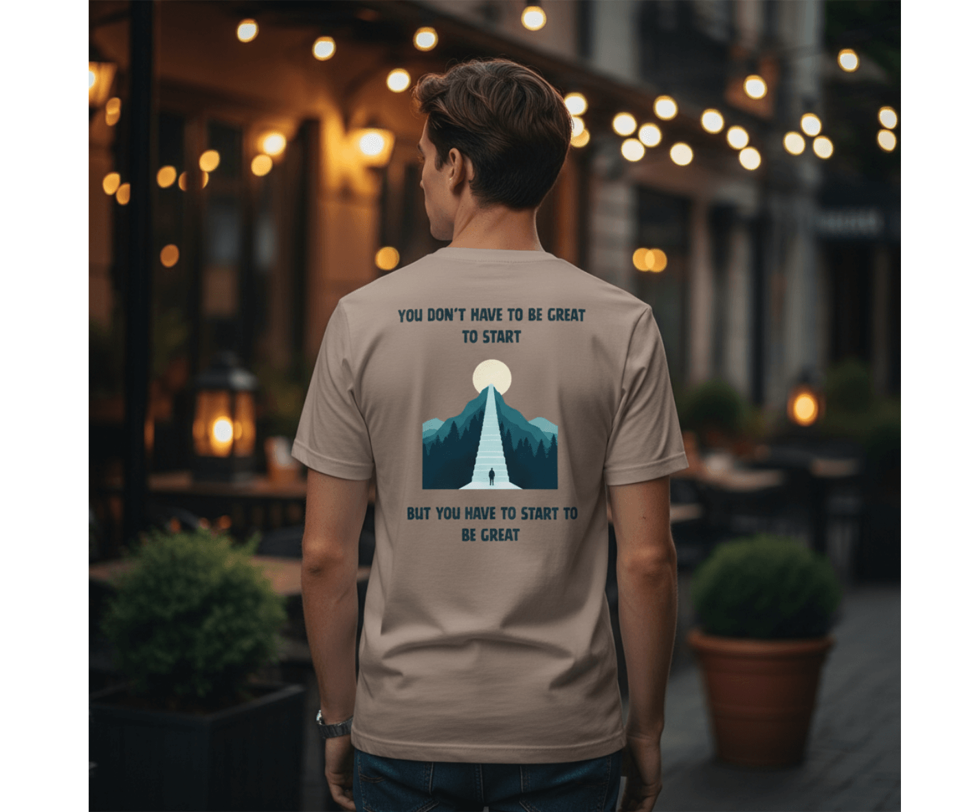 Inspirational quote t-shirt for goal setters - Start Before You're Ready success mindset apparel