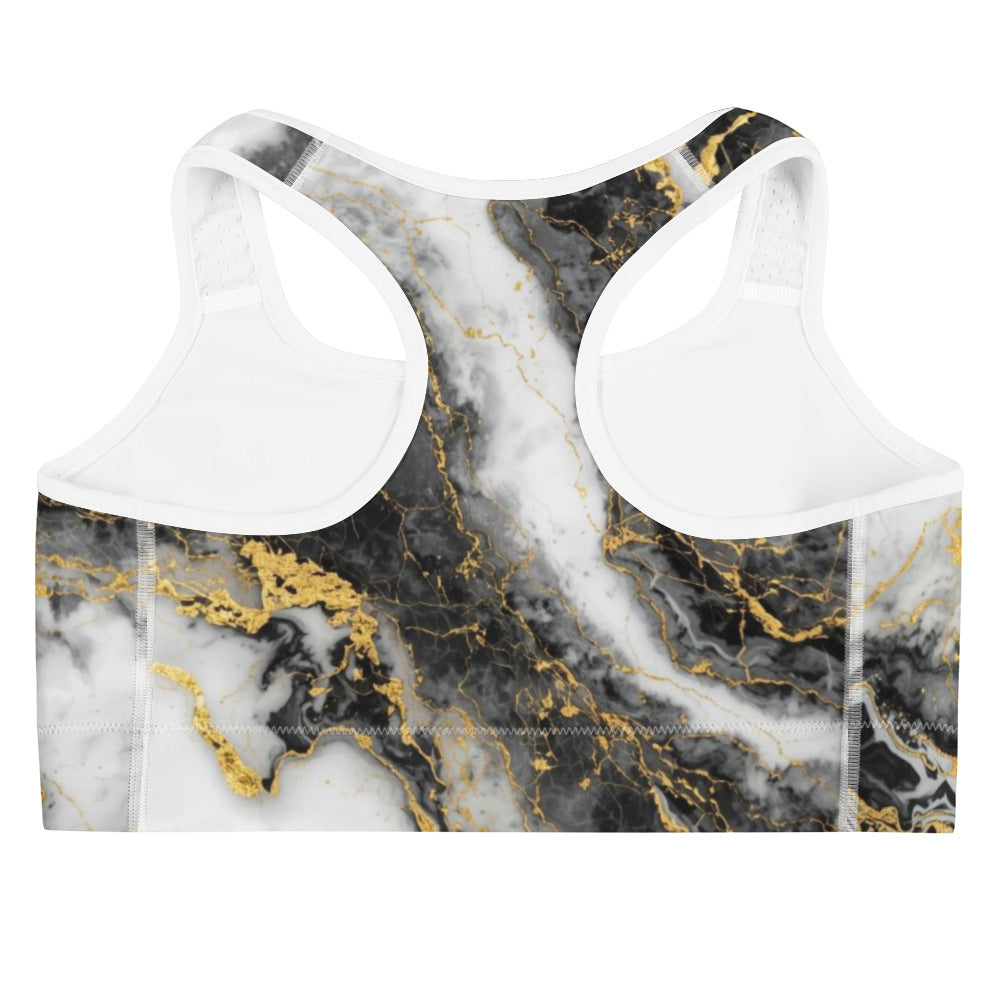 Marble-patterned top with white collar on a white background