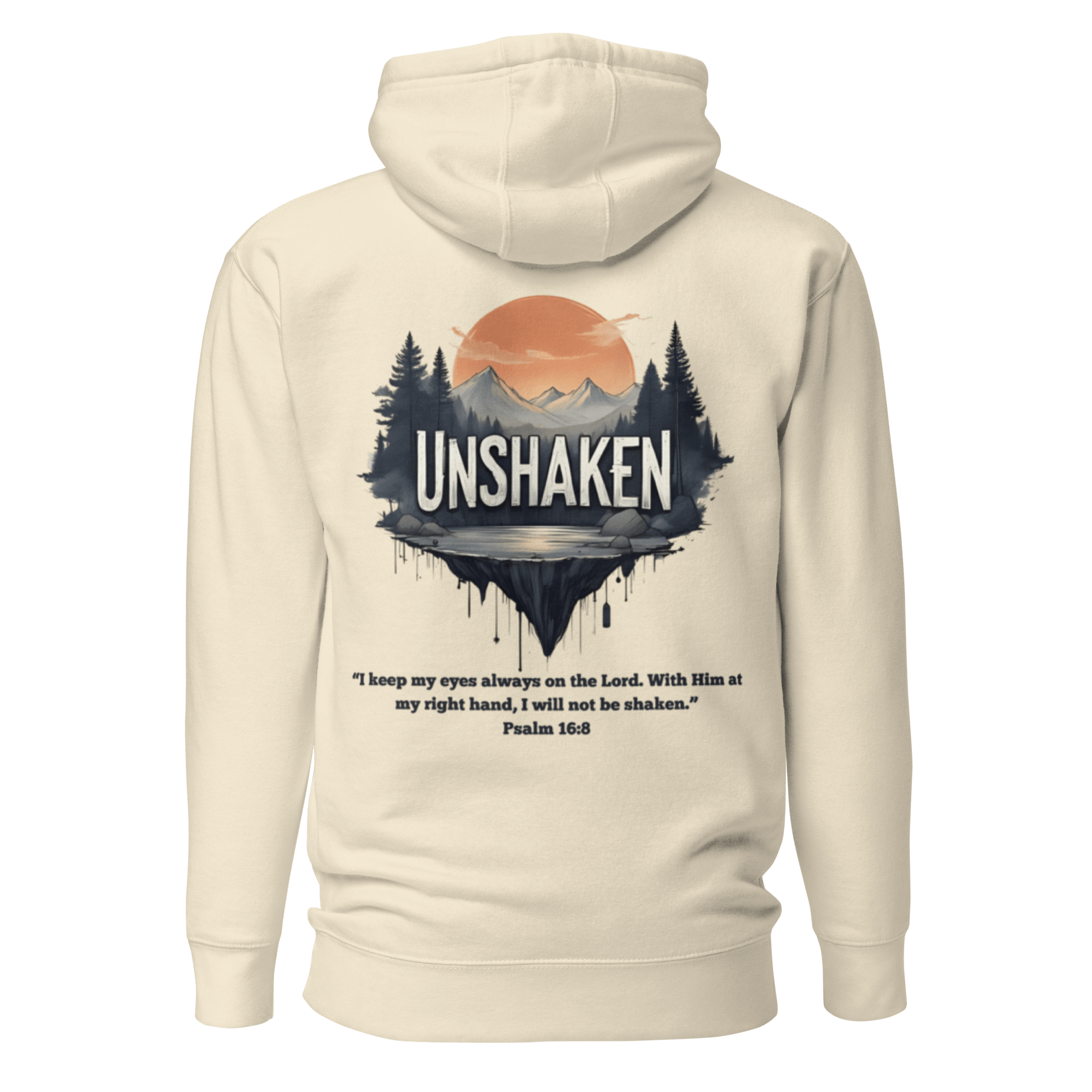 Bone Unshaken Christian hoodie back - motivational mental toughness apparel