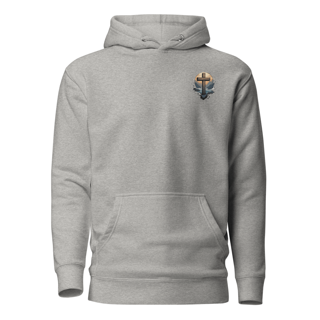 Carbon grey Forgiven motivational hoodie - faith streetwear for new beginnings and grace