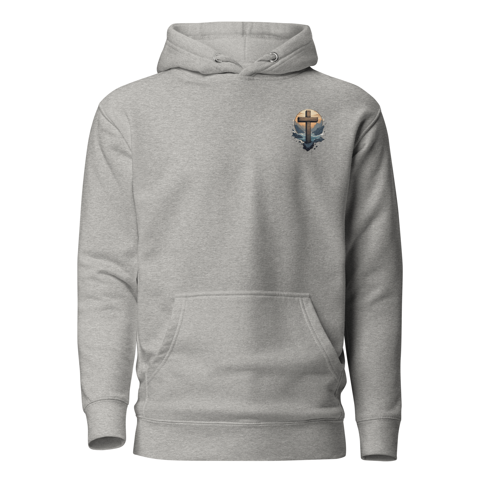 Carbon grey Forgiven motivational hoodie - faith streetwear for new beginnings and grace
