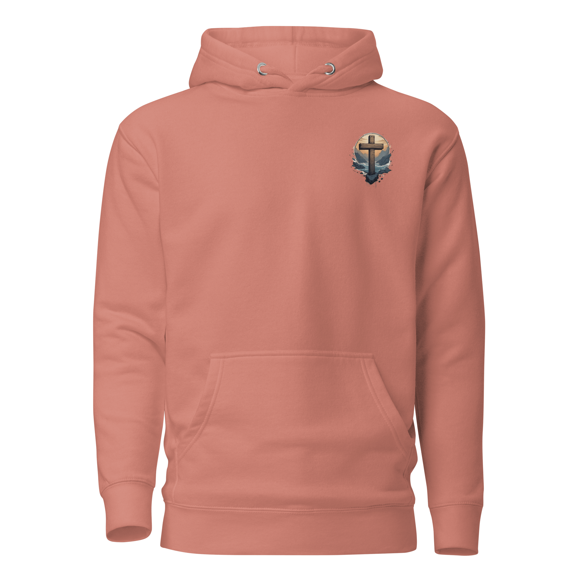 Dusty rose Unshaken Christian hoodie - inspirational mental toughness apparel for women