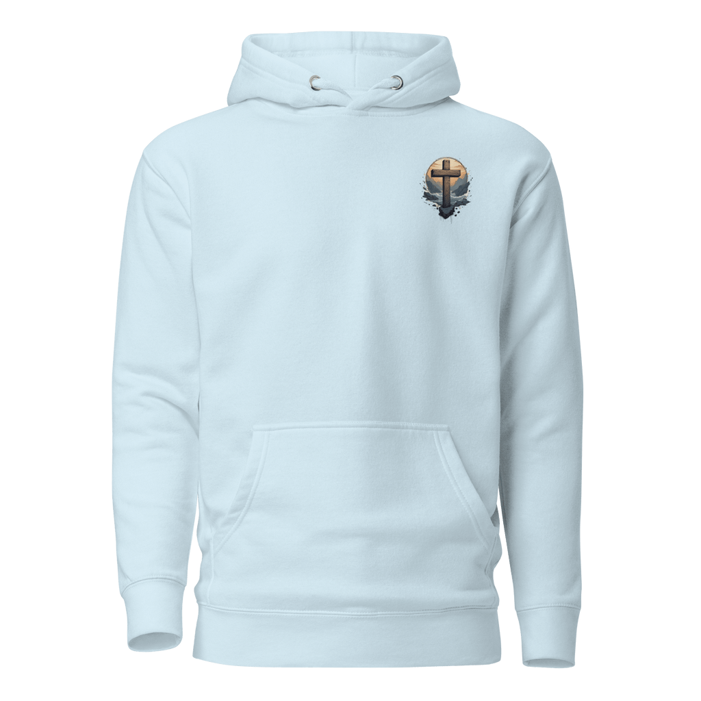 Sky blue Forgiven Christian hoodie - inspirational fresh start and grace apparel