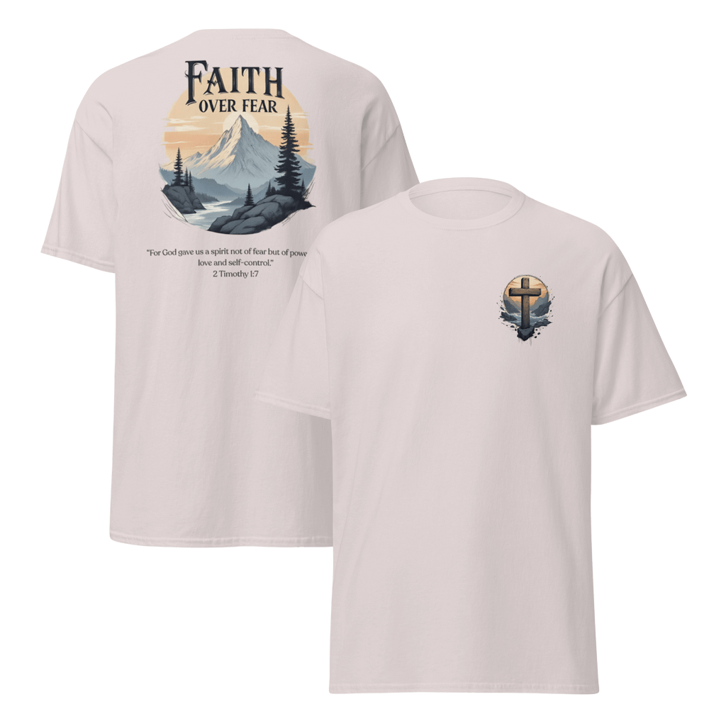 Faith Over Fear Christian T-Shirt 2 Timothy 1:7 – Courage and Faith Apparel by Swayze