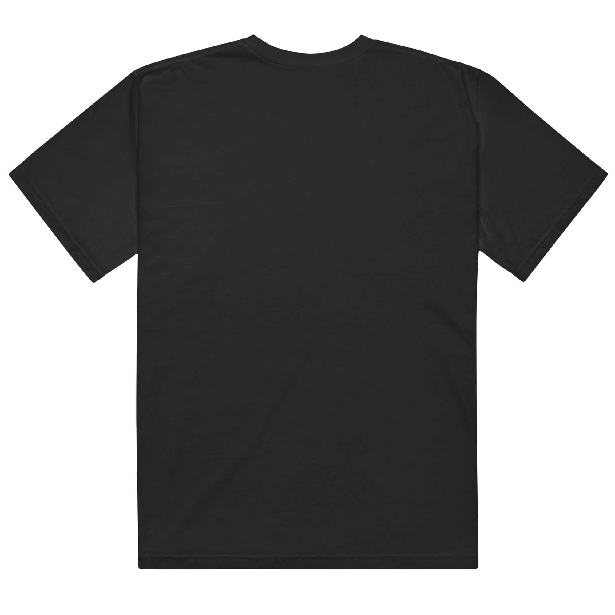 Black t-shirt on a white background