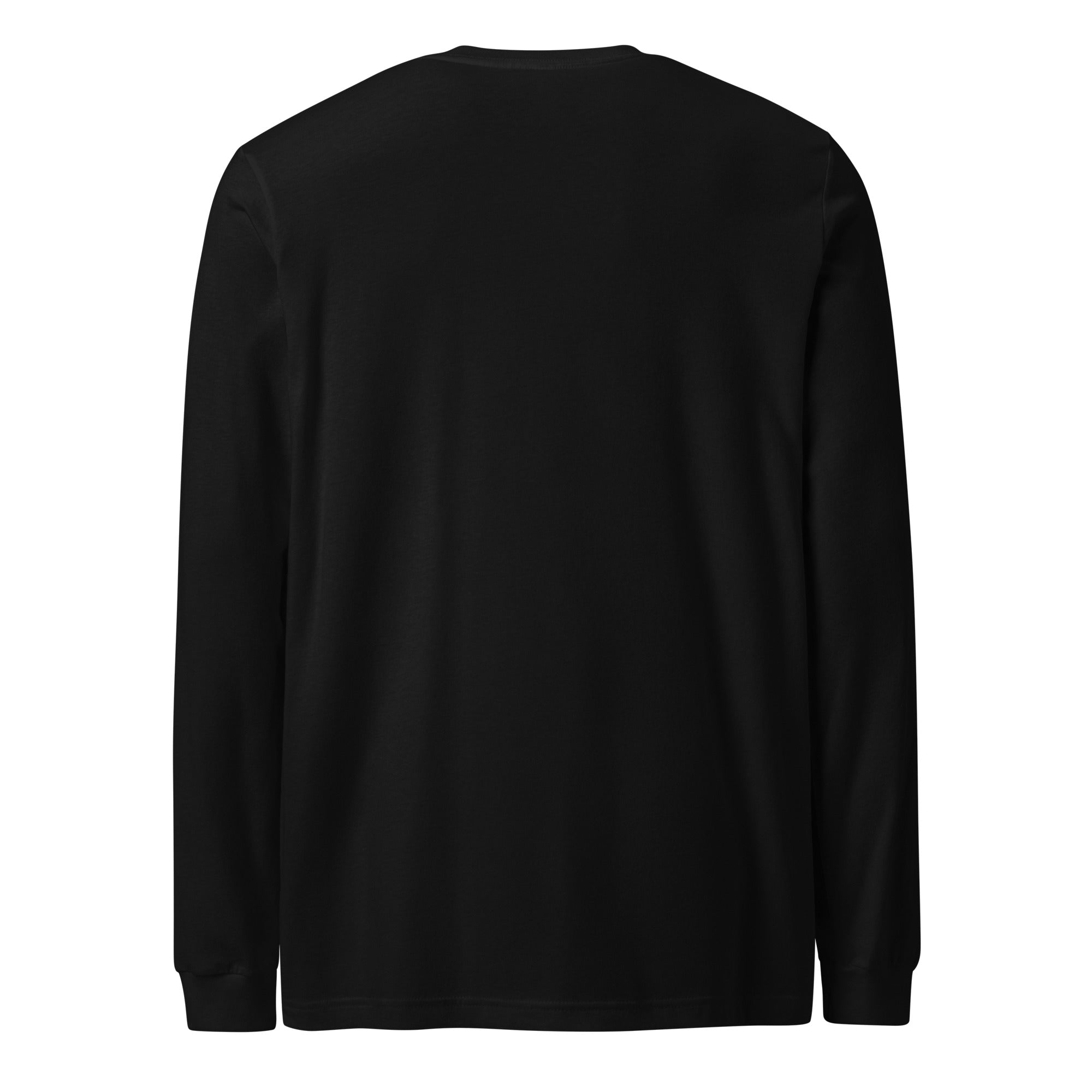 Black long-sleeve shirt on a white background